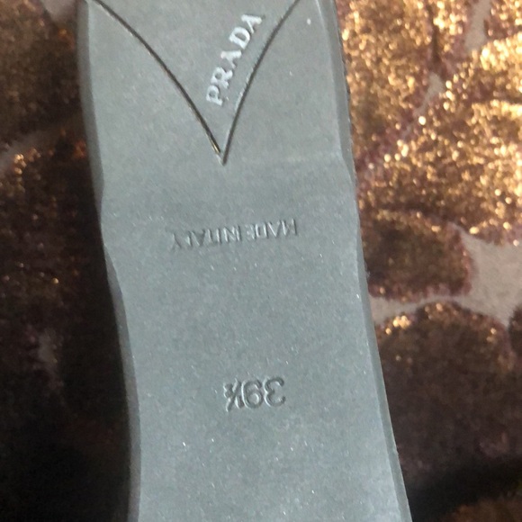 Prada Black Patent Leather Platform Wedge Mules With Black Rattan Wedge - Picture 5 of 6